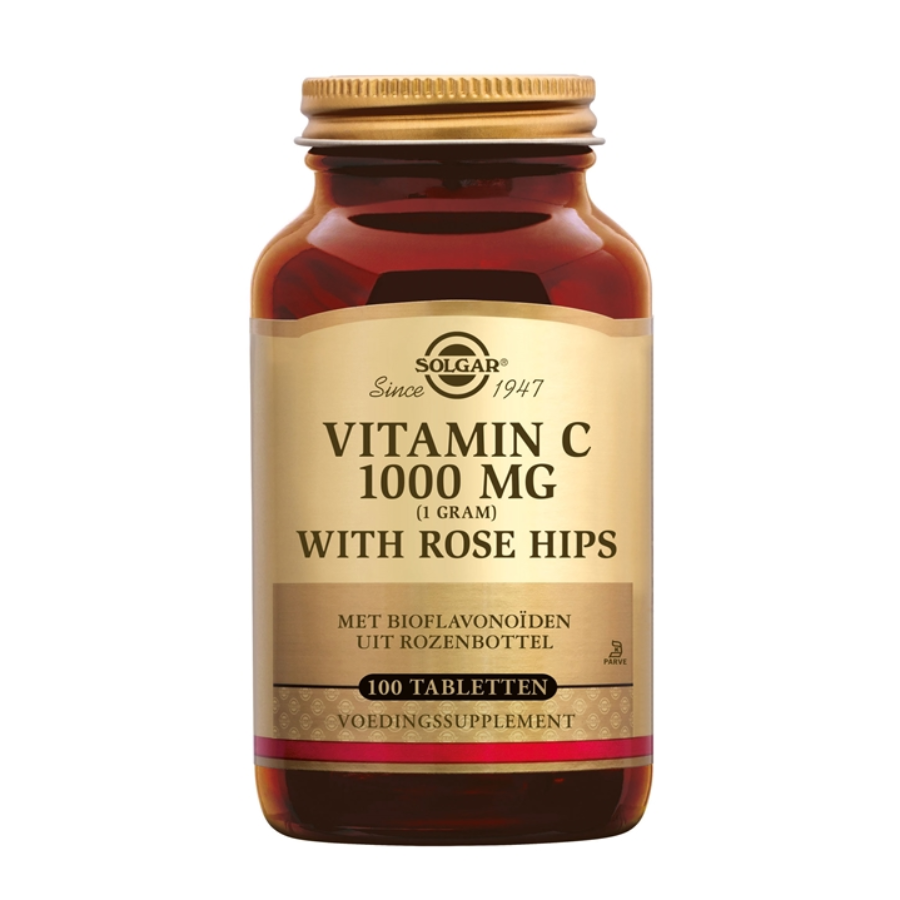 Solgar Vitamin C met Rose Hips 1000 mg – Dagelijkse Weerstand & Immuunondersteuning - 100 stuks