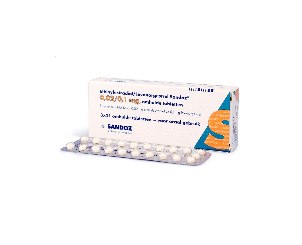 Ethinylestradiol/Levonorgestrel 0,02/0,1 mg Sandoz – Anticonceptiepil | Gratis verzending