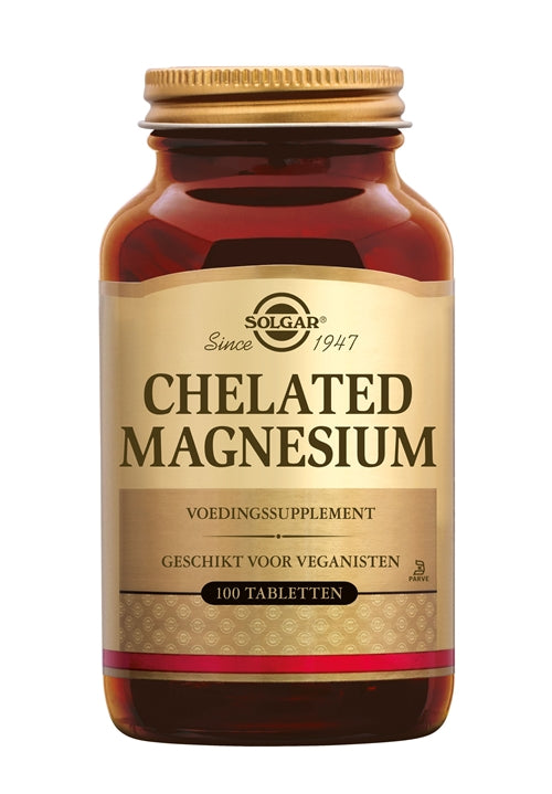 Solgar Chelated Magnesium 100 tabletten – Voor Ondersteuning van Zenuwstelsel, Botten en Spieren