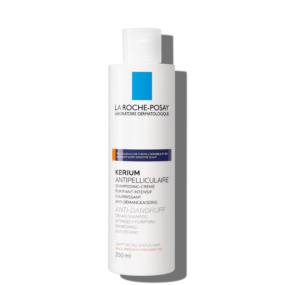 La Roche-Posay Kerium Anti-Dandruff Crème Shampoo 200ML – Intensieve verzorging tegen roos bij een droge, gevoelige hoofdhuid