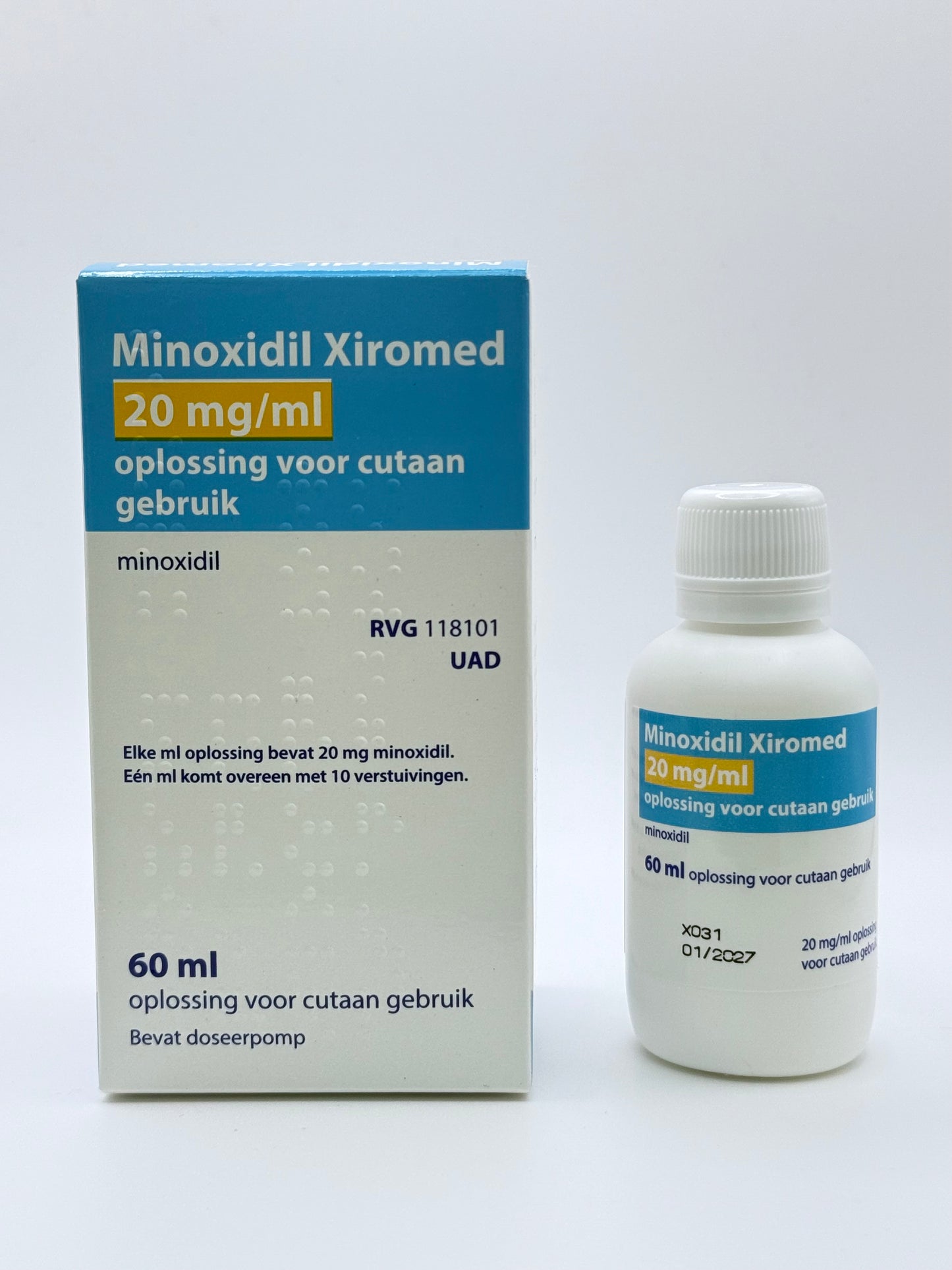 Minoxidil Xiromed 20mg/ml – 60ml haargroeimiddel bij beginnende haaruitval voor mannen en vrouwen