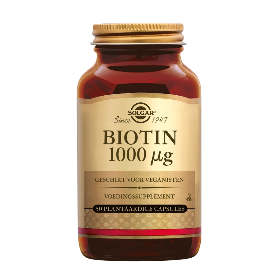 Solgar Biotin 1000µg 50 capsules – Ondersteuning voor Sterk Haar en Gezonde Huid