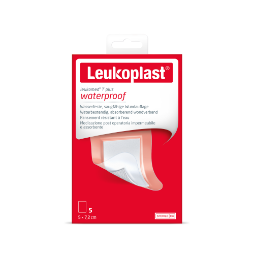 Leukomed T plus 5 stuks 8×10 cm – Steriele eilandpleister voor langdurige en waterbestendige wondbescherming (5 stuks)