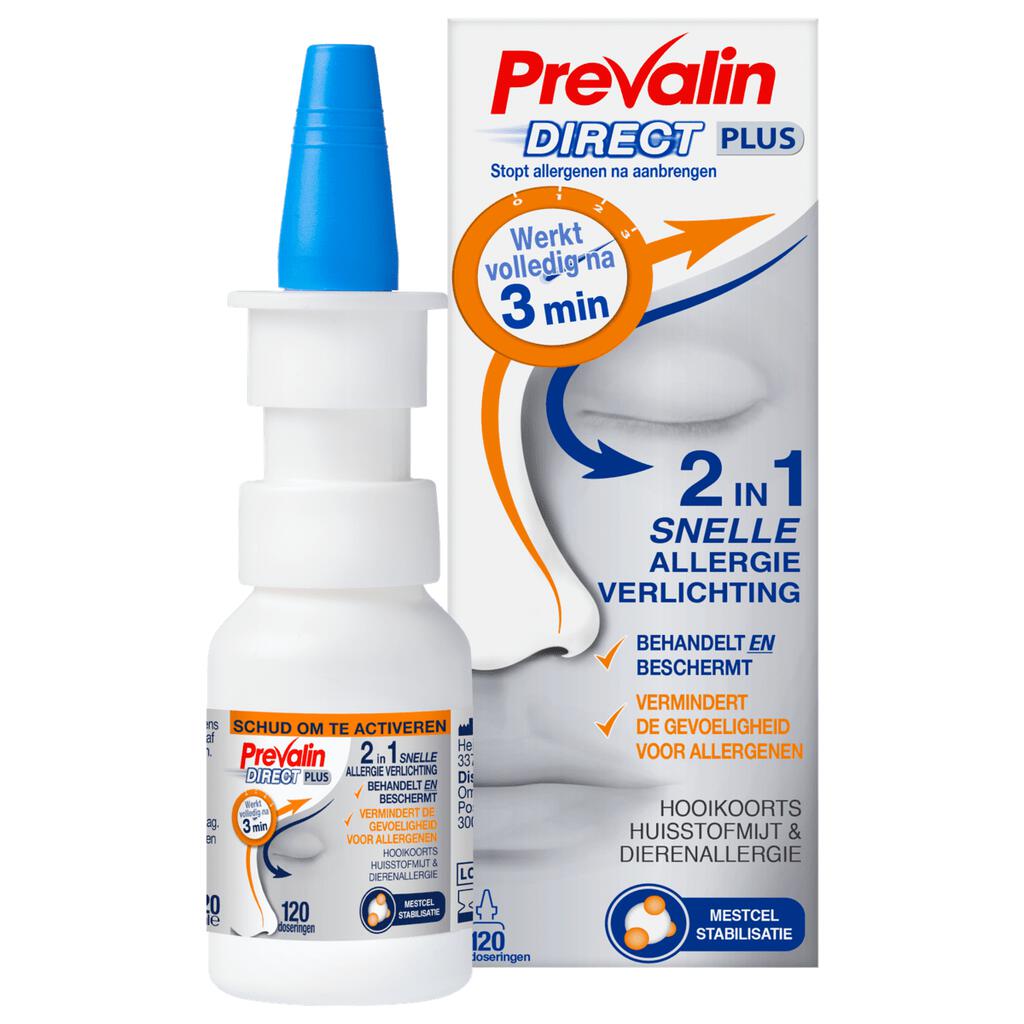 Prevalin Direct Plus Hooikoorts Neusspray 20ml - Snelle Verlichting van Hooikoortsklachten