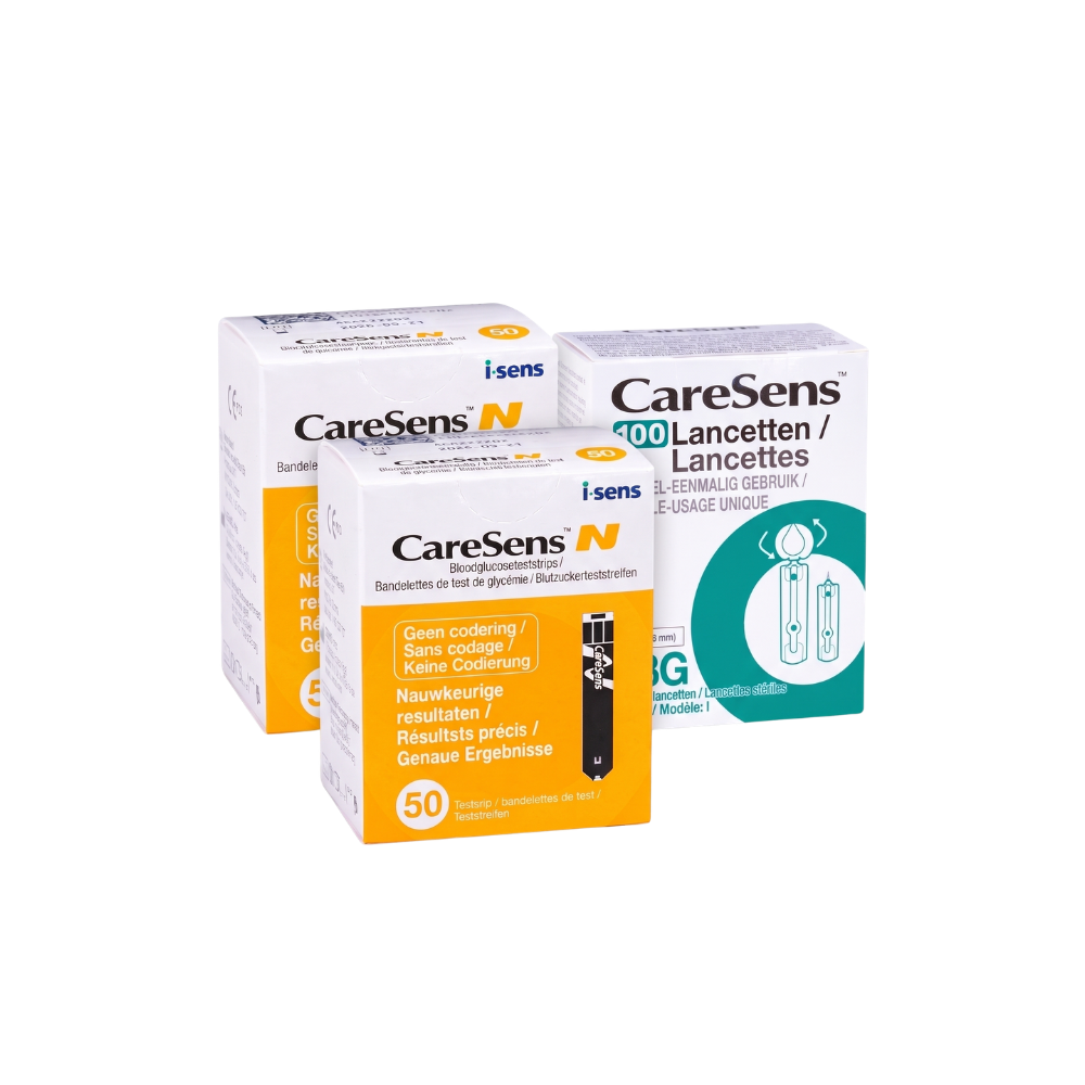 CareSens N Voordeelpakket – 2x50 Teststrips + 100 Lancetten voor Betrouwbare Glucosemetingen