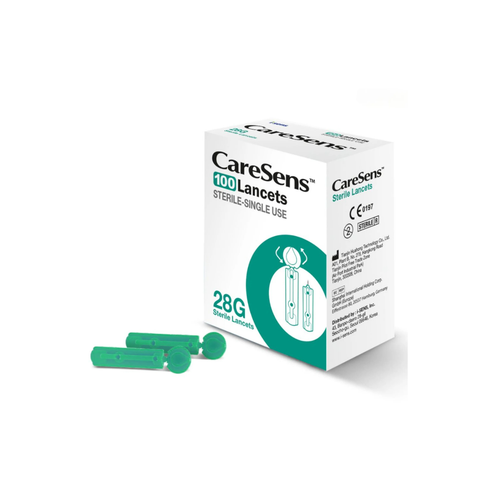 CareSens Lancetten 28G – 100 Stuks voor Comfortabel en Veilig Bloedprikken