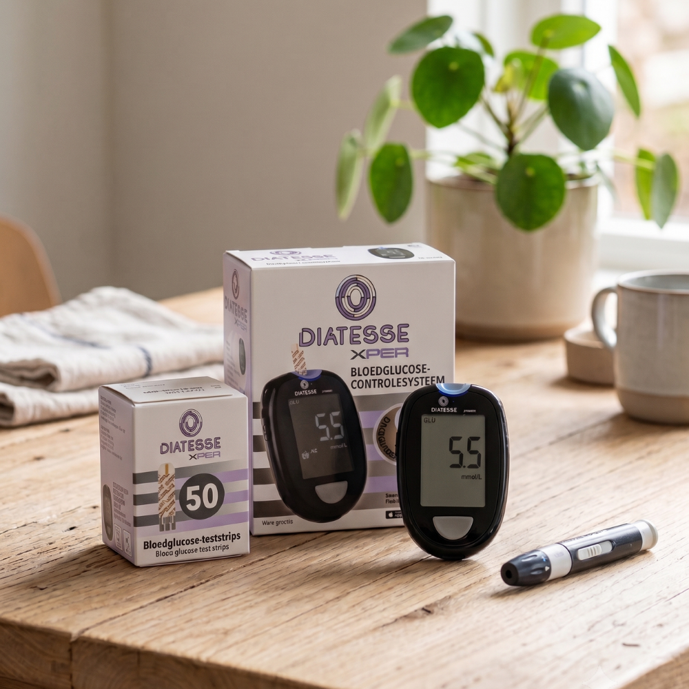 Diatesse XPER Startpakket met 60 Glucosestrips – Complete Voordeelbundel voor Nauwkeurige Bloedmetingen