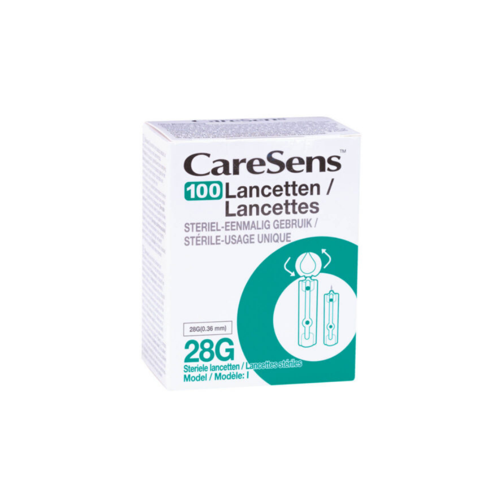 CareSens Lancetten 28G – 100 Stuks voor Comfortabel en Veilig Bloedprikken