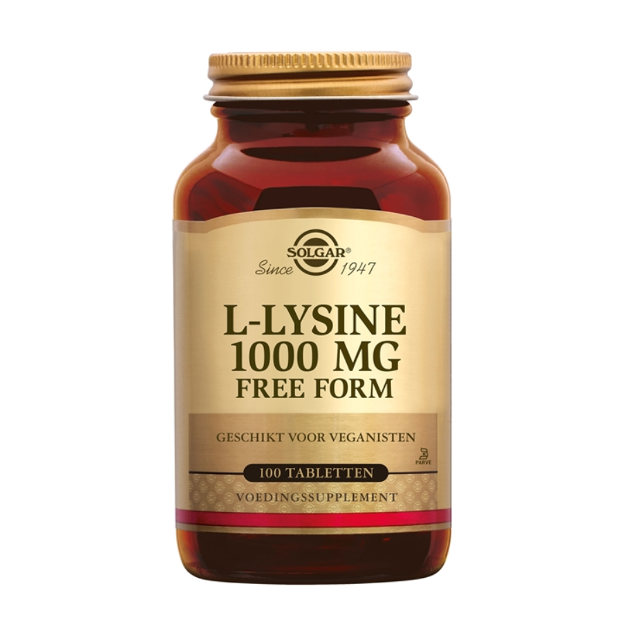 Solgar L-Lysine 1000 mg – Hoogwaardig Aminozuursupplement voor Algehele Gezondheid - 100 stuks