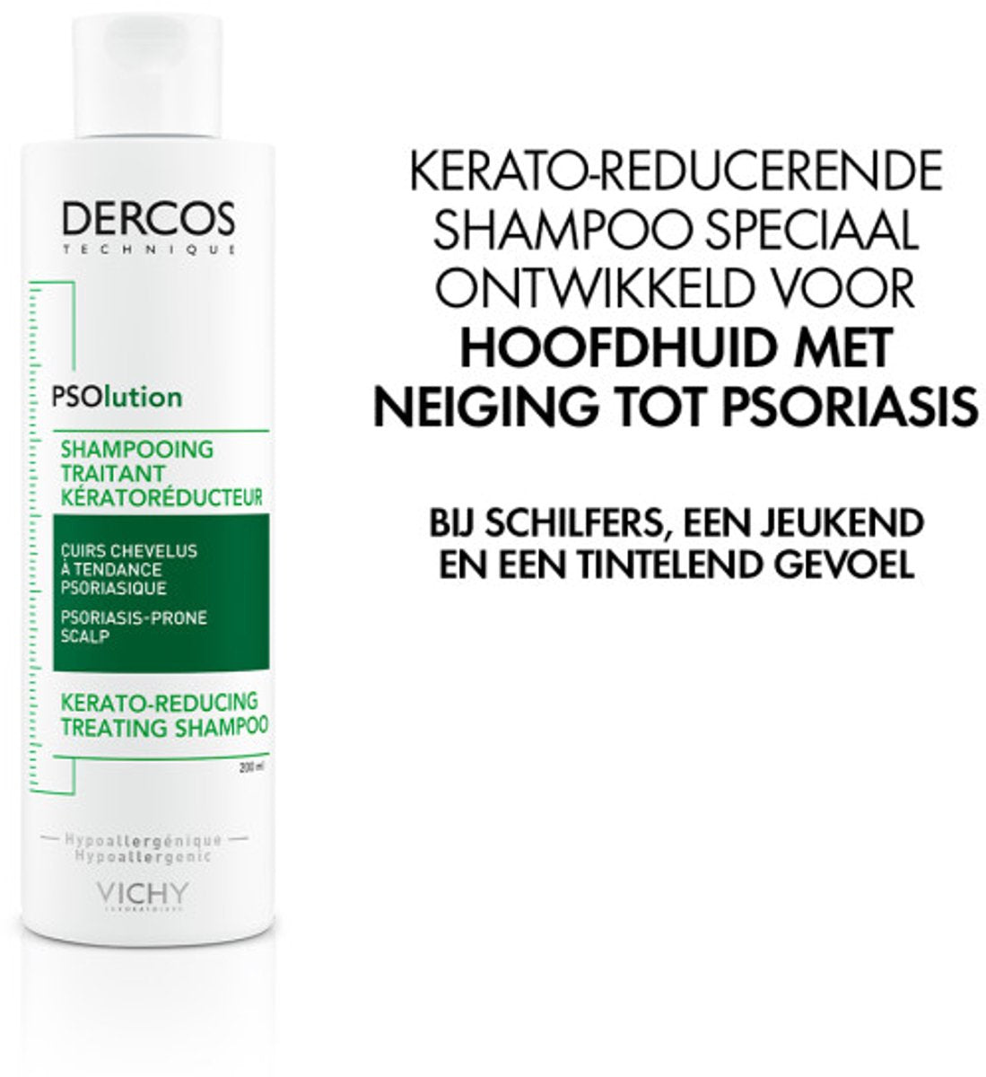 Vichy Dercos PSOlution Shampoo 200ml – Keratoreducerend bij Schilferende Hoofdhuid