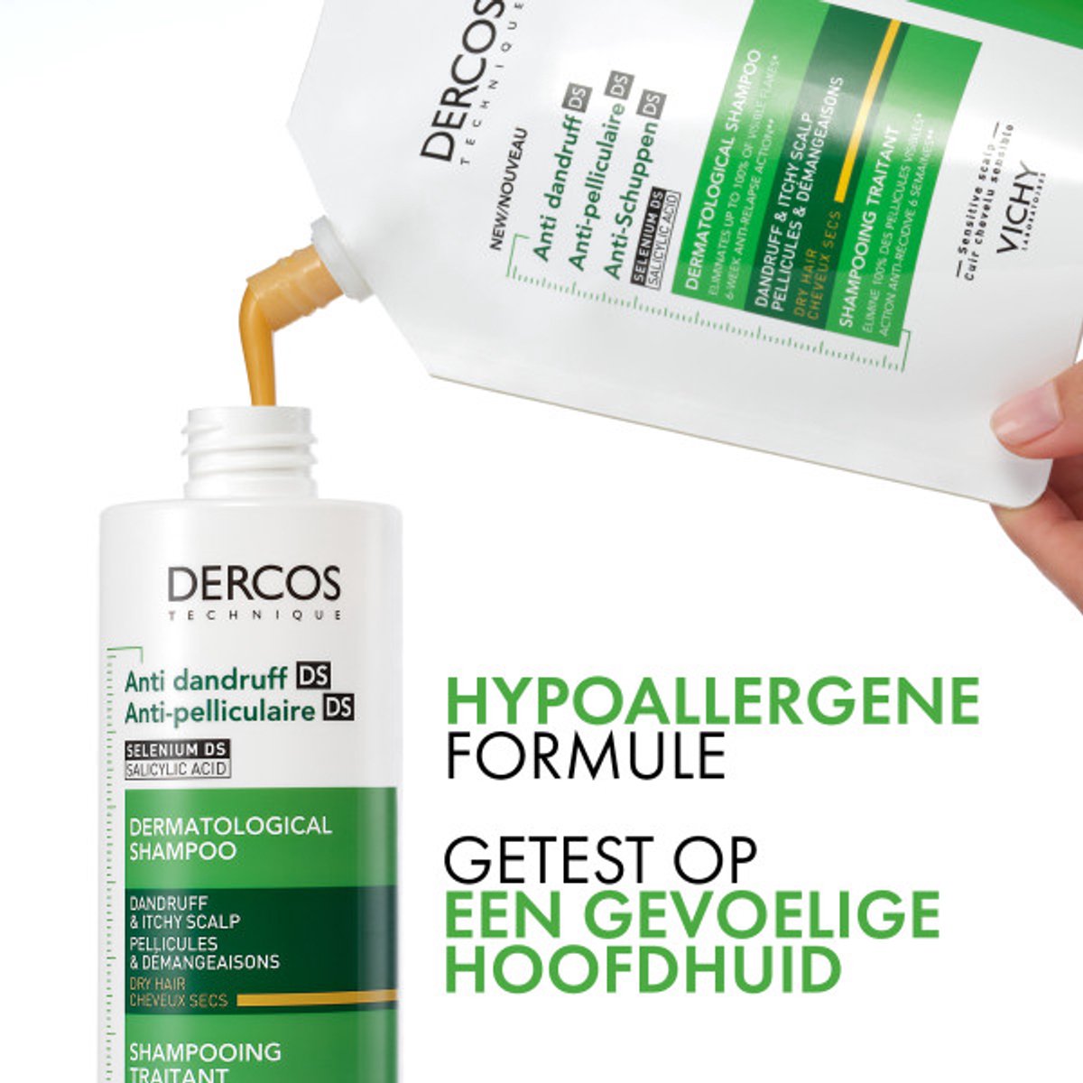 Vichy Dercos Anti-Roos DS Shampoo Droog Haar Navulling 390ml