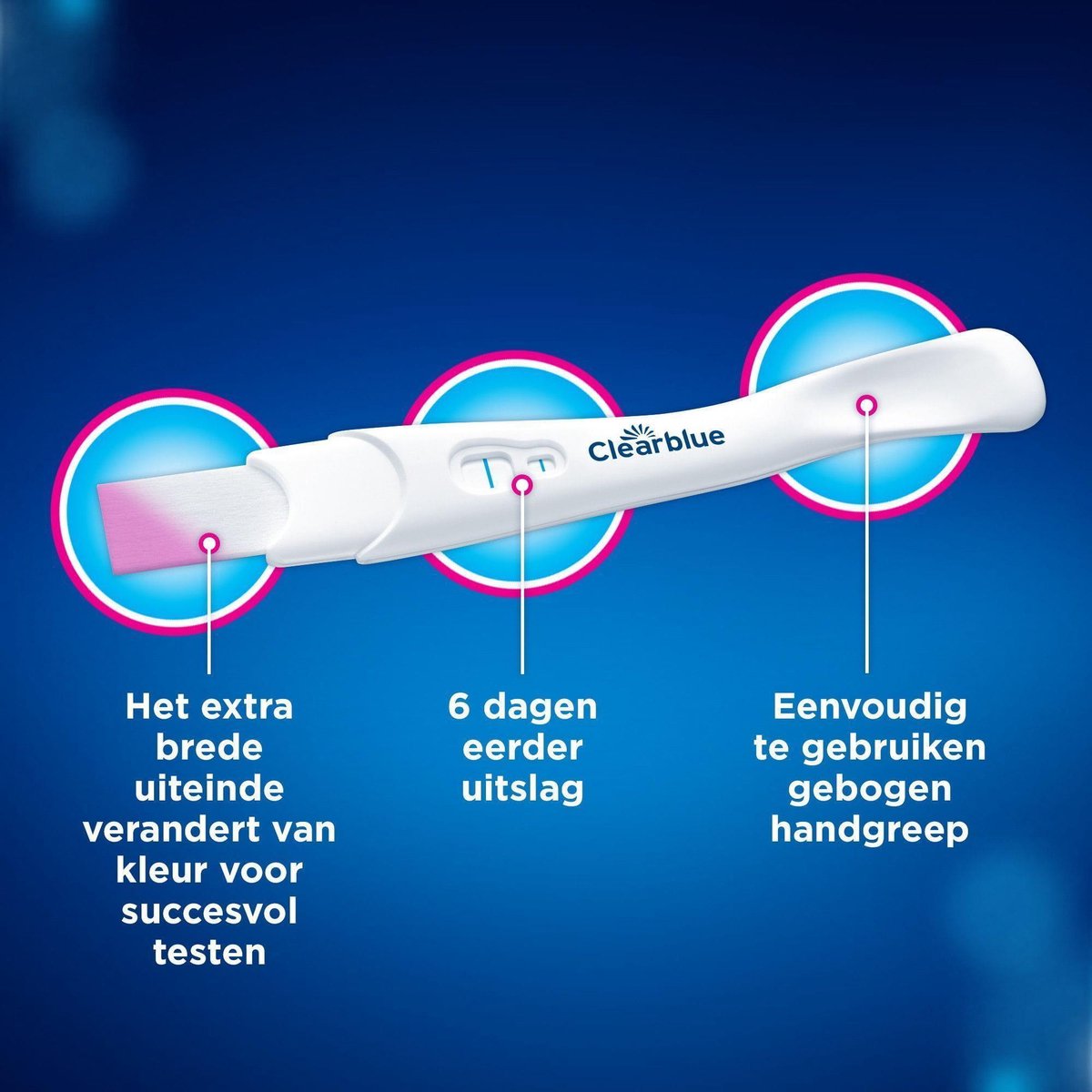 Clearblue Ultravroeg Zwangerschapstest 1 stuk – Extra gevoelig, 10 mIU/ml