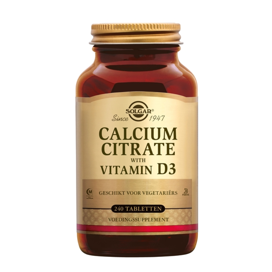 Solgar Calcium Citrate met Vitamine D3 – Voor Sterke Botten en Optimale Calciumopname - 240 stuks