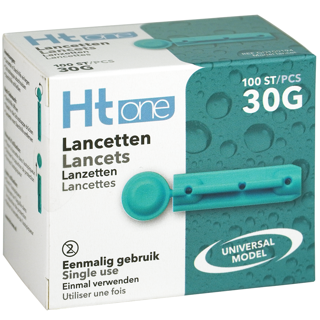HT One 30G Universele Lancetten 100 Stuks – Comfortabele en Hygiënische Bloedafname