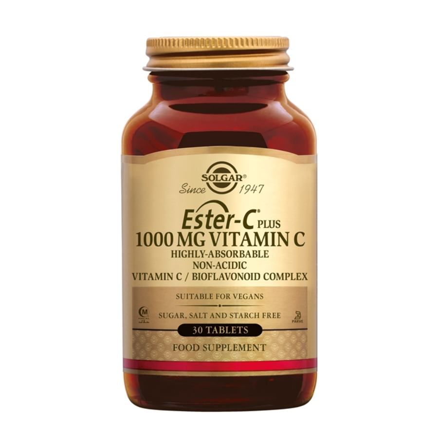 Solgar Ester-C® Plus 1000 mg – Niet-zure Vitamine C met Bioflavonoïden – Immuunondersteuning - 90 stuks