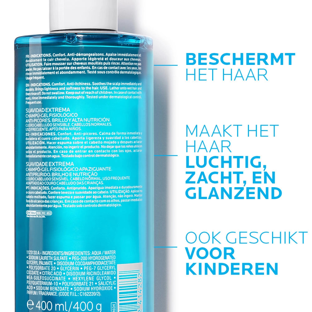 La Roche-Posay Kerium Extra Zachte Shampoo Gel 400ml – Voor de Gevoelige Hoofdhuid