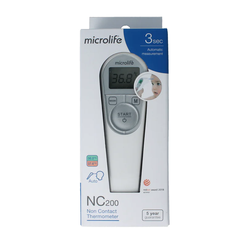 Microlife NC200 Contactloze Thermometer – Voorhoofdthermometer 3 Seconden