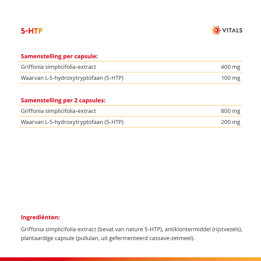 Vitals 5-HTP Capsules – 60 stuks | Stress