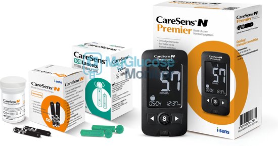 CareSens N Premier glucosemeter startpakket (Voordeelpakket) incl. 50 CareSens test strips & 100 CareSens lancetten