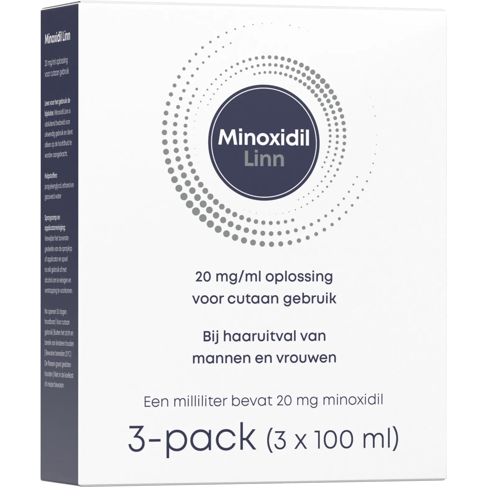 Minoxidil Linn 2% oplossing 300ml – Voor vrouwen met haaruitval via onze apotheek