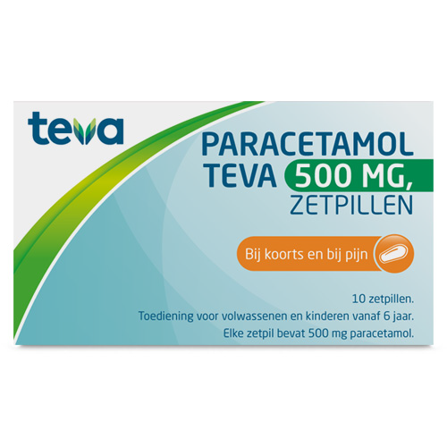 Teva Paracetamol 500 mg Zetpillen – Pijnstilling en koortsverlaging zonder slikken