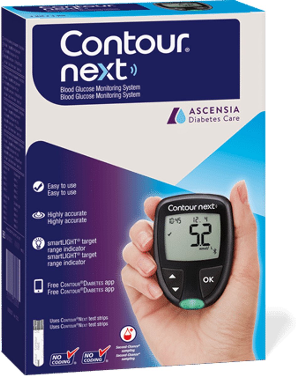 Ascensia Contour Next Bloedglucosemeter Starterset – Nauwkeurige glucosemeting voor thuisgebruik