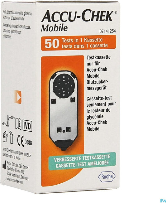 Accu-Chek Mobile Testcassette 50 stuks – Innovatieve Testcassette voor Eenvoudige Bloedsuikermeting