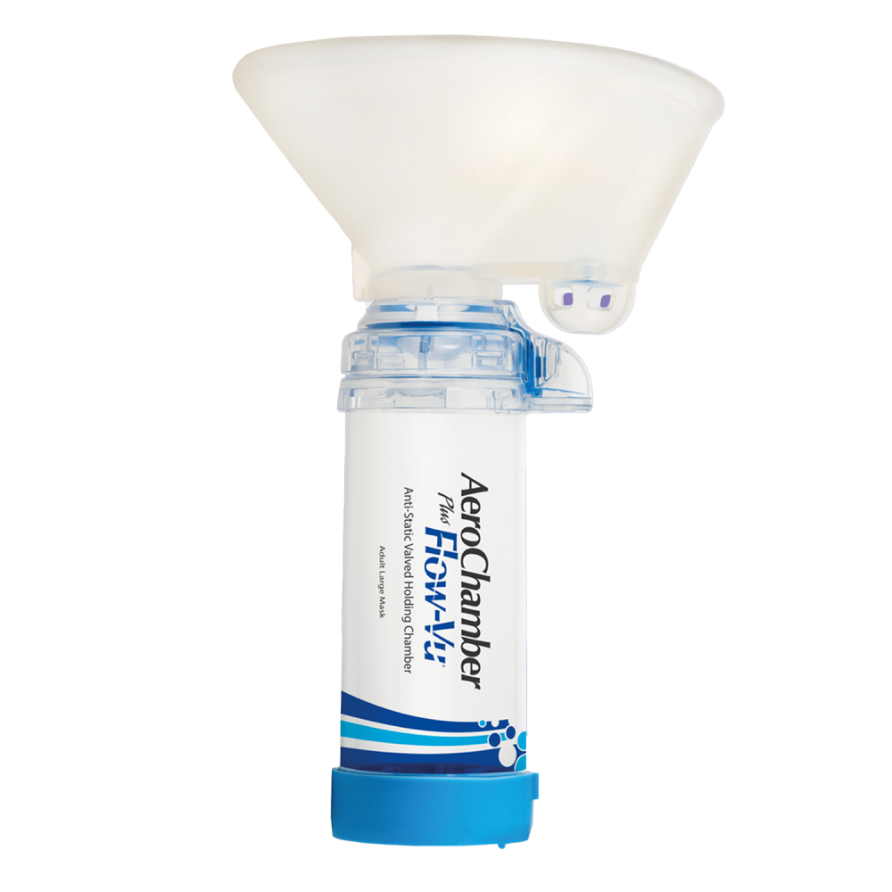 AeroChamber Flow-Vu Groot Masker voor Volwassenen | Effectieve inhalatie via puffer