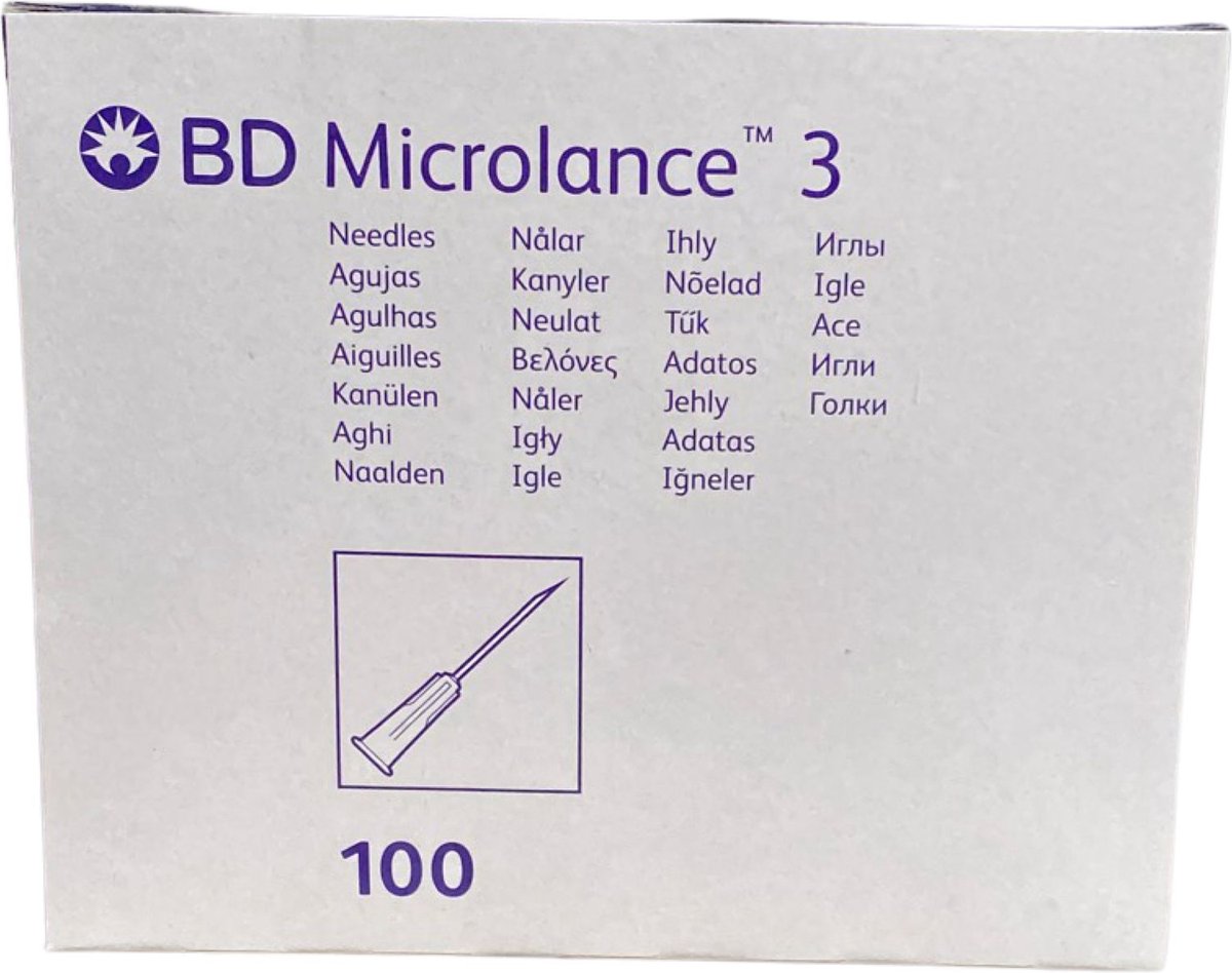 BD Microlance - Gelaat Steriele Naalden - 21g - 0.8 x 40 mm - Groen - Gerstkorrel - Milia - Comedonen - 100 Stuks