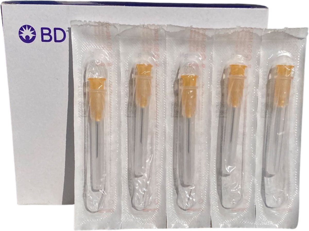 BD Microlance - Gelaat Steriele Naalden - 25g - 0.5 x 16 mm - Oranje - Gerstkorrel - Milia - Comedonen - 100 Stuks