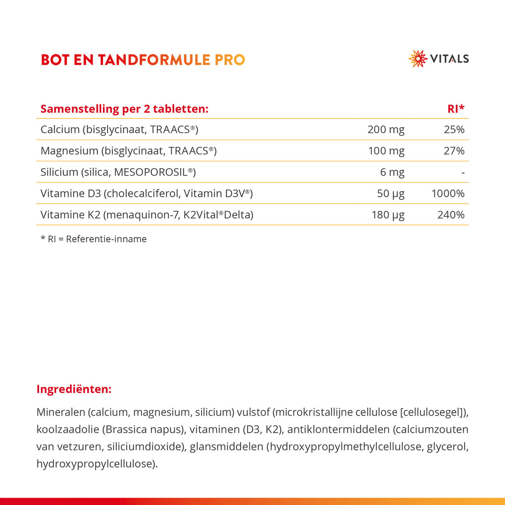 Vitals Bot en Tandformule Pro 60 tabletten