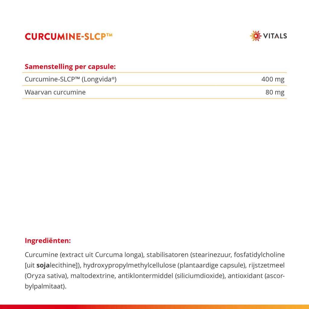 Vitals Curcumine-SLCP met Longvida Capsules – 60 stuks | Weerstand