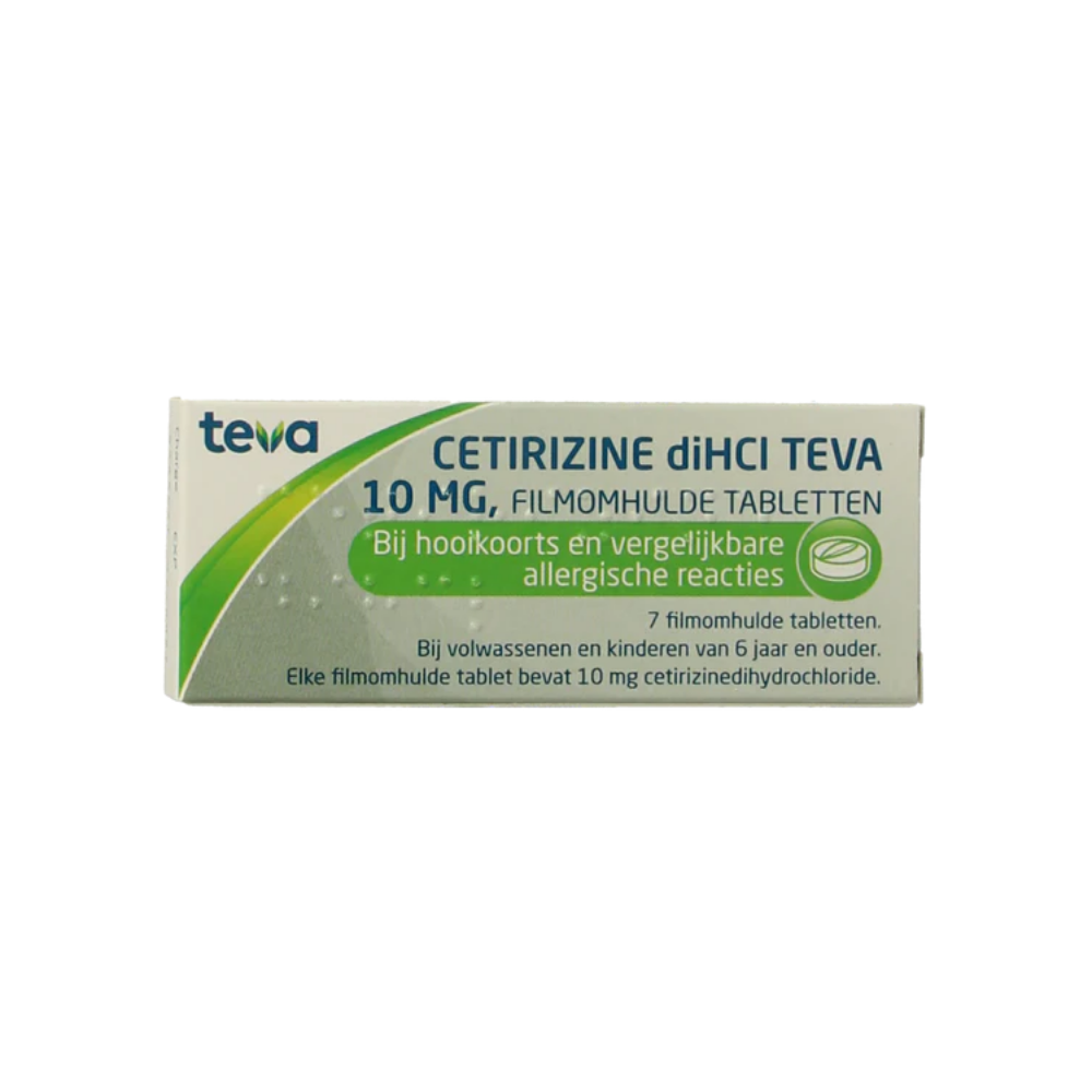 Cetirizine DiHCL Teva 7 tabletten 10mg - Effectieve Verlichting van Allergische Klachten