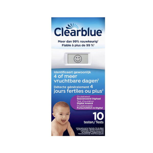 Clearblue Geavanceerde Digitale Ovulatietest 10 tests – Meet oestrogeen en LH