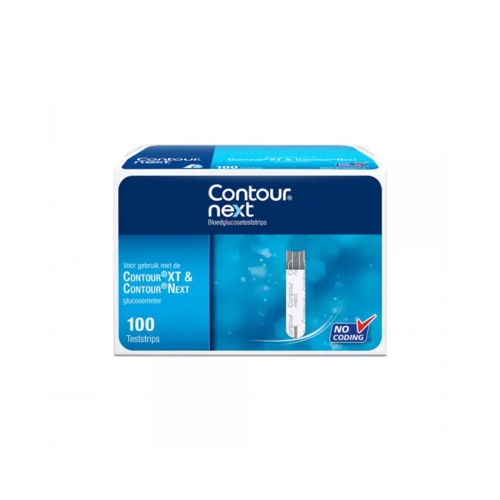 Contour Next Teststrips – Nauwkeurige Teststrips voor Contour XT en Contour Next (One) Glucosemeters - 100 stuks