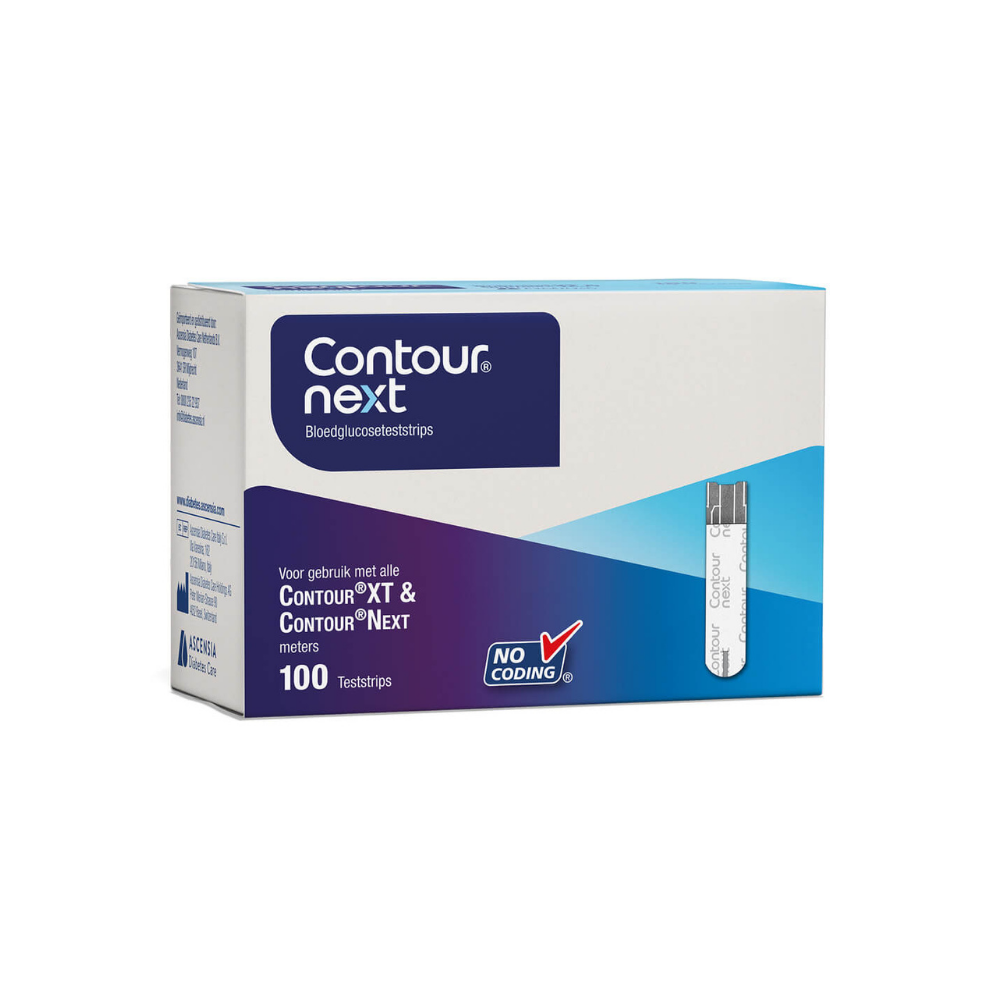 Contour Next Teststrips – Nauwkeurige Teststrips voor Contour XT en Contour Next (One) Glucosemeters - 100 stuks