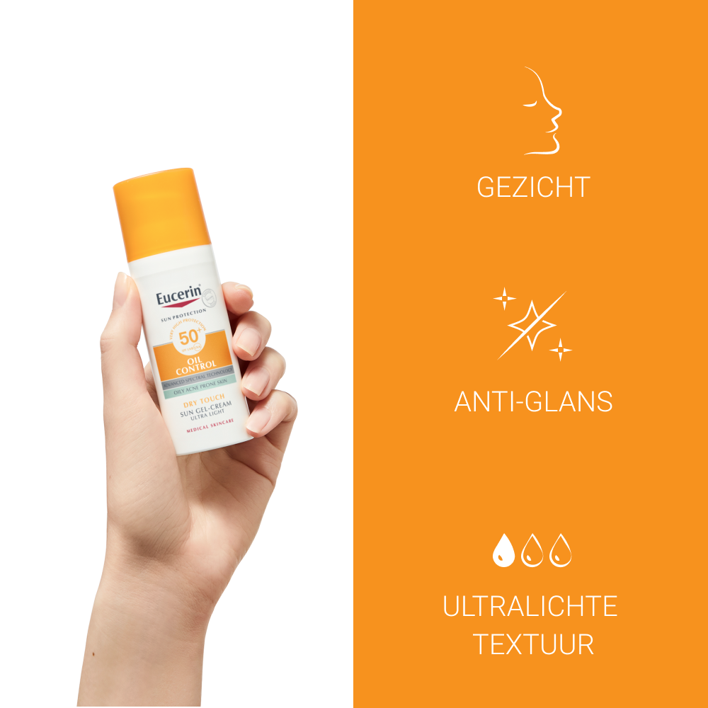 Eucerin Sun Oil Control Gel-Crème SPF 50+ 50ml – Hoge Zonnebescherming voor Vette en Acnegevoelige Huid