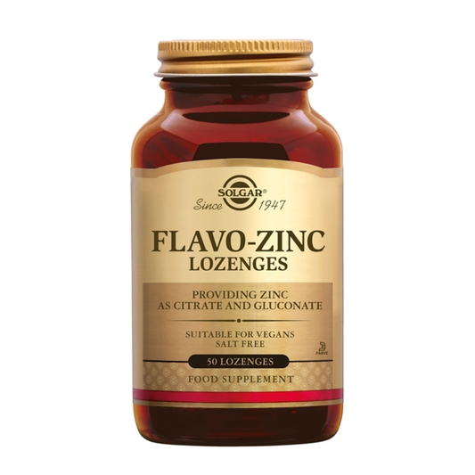 Solgar Flavo Zinc Lozenges 50 zuigtabletten– Zink Zuigtabletten voor Immuunondersteuning en Antioxidantenbescherming