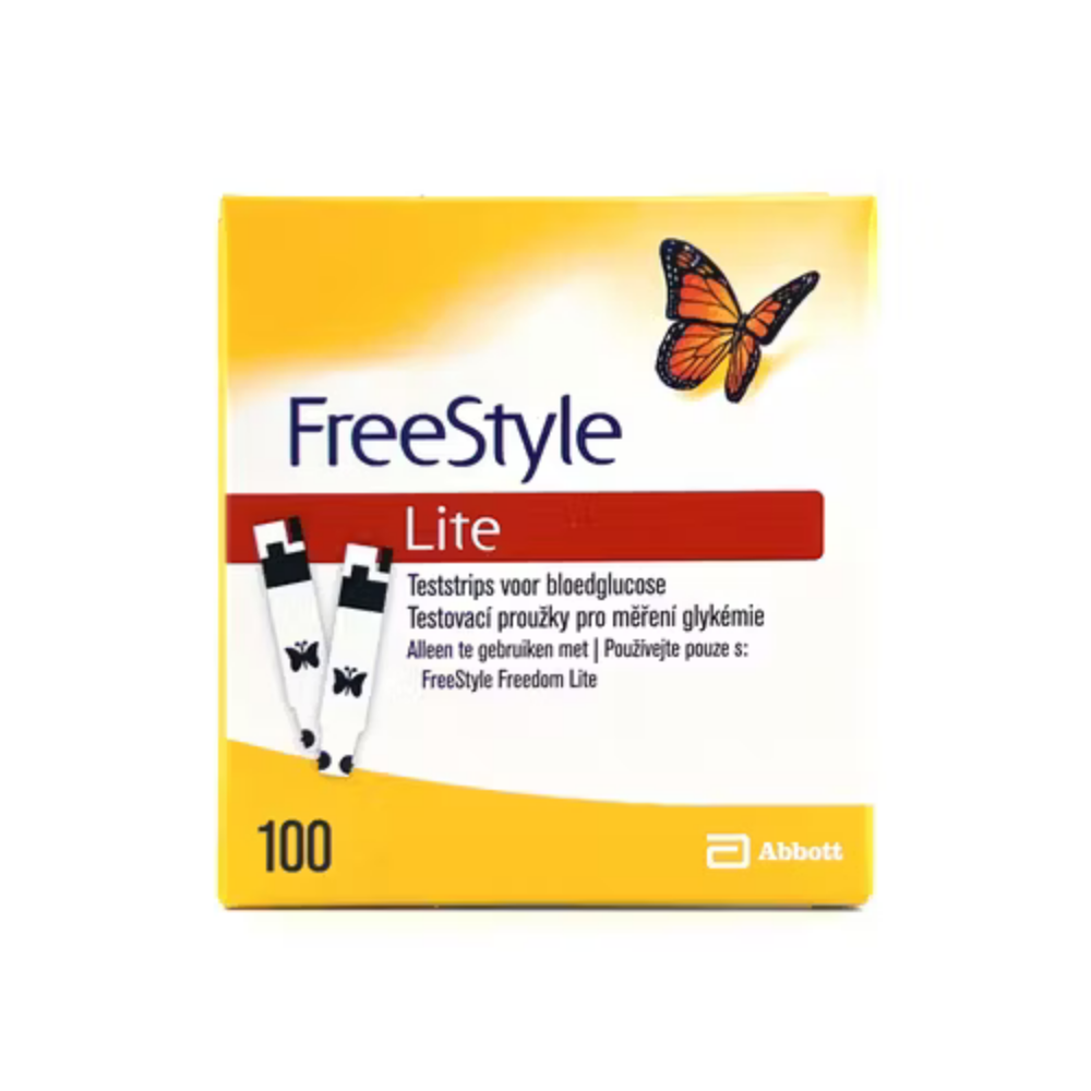 FreeStyle Lite Teststrips 100 stuks – Betrouwbare, Nauwkeurige en Pijnloze Glucosemetingen