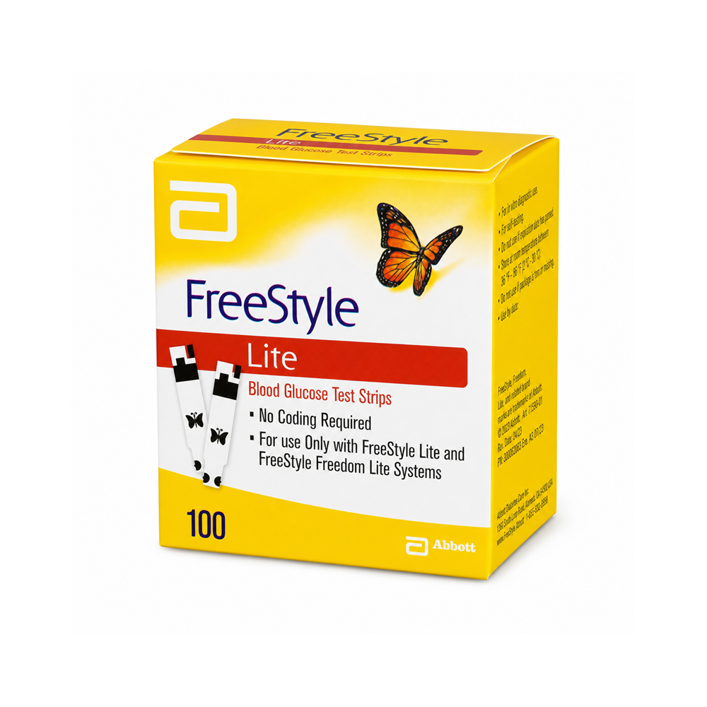 FreeStyle Lite Teststrips 100 stuks – Betrouwbare, Nauwkeurige en Pijnloze Glucosemetingen
