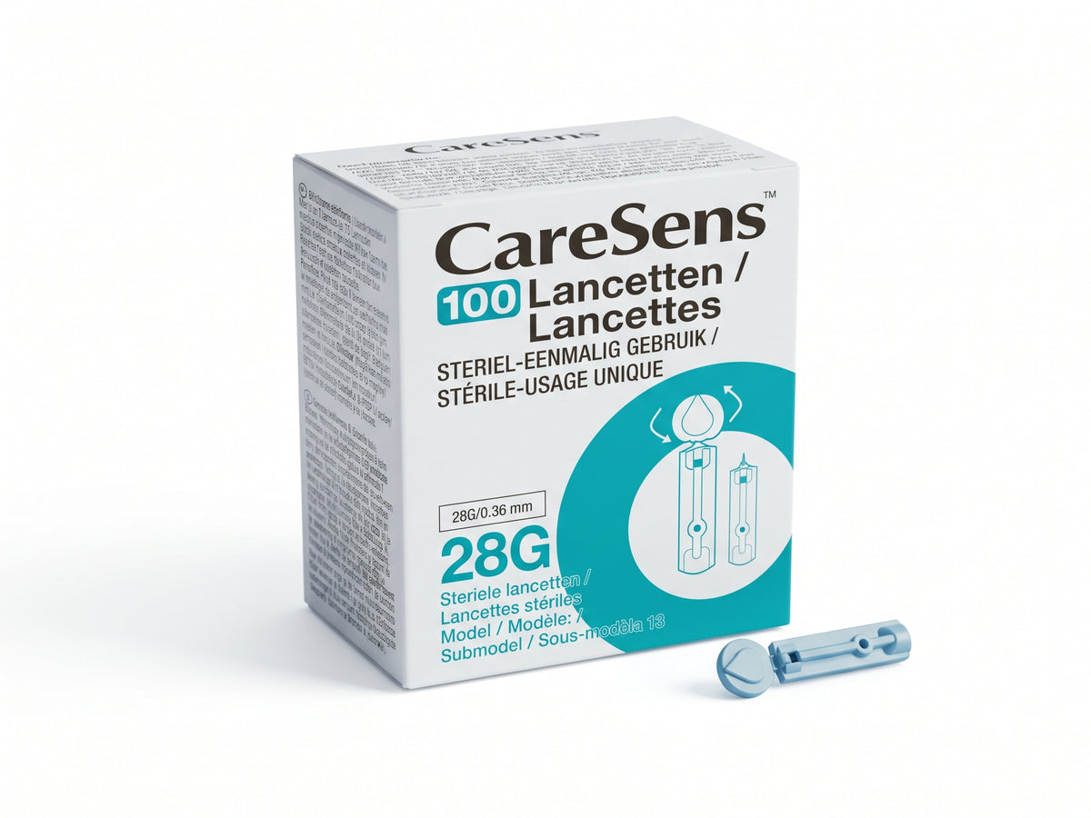 CareSens Lancetten 28G – 100 Stuks voor Comfortabel en Veilig Bloedprikken