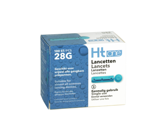HT One 28G Universele Lancetten – 100 Stuks voor Comfortabele en Hygiënische Bloedafname