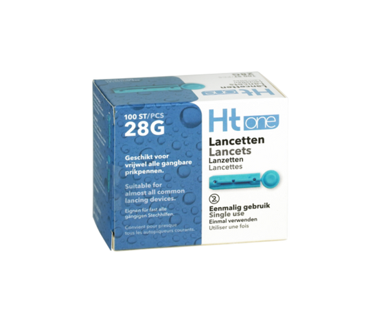 HT One 28G Universele Lancetten – 100 Stuks voor Comfortabele en Hygiënische Bloedafname