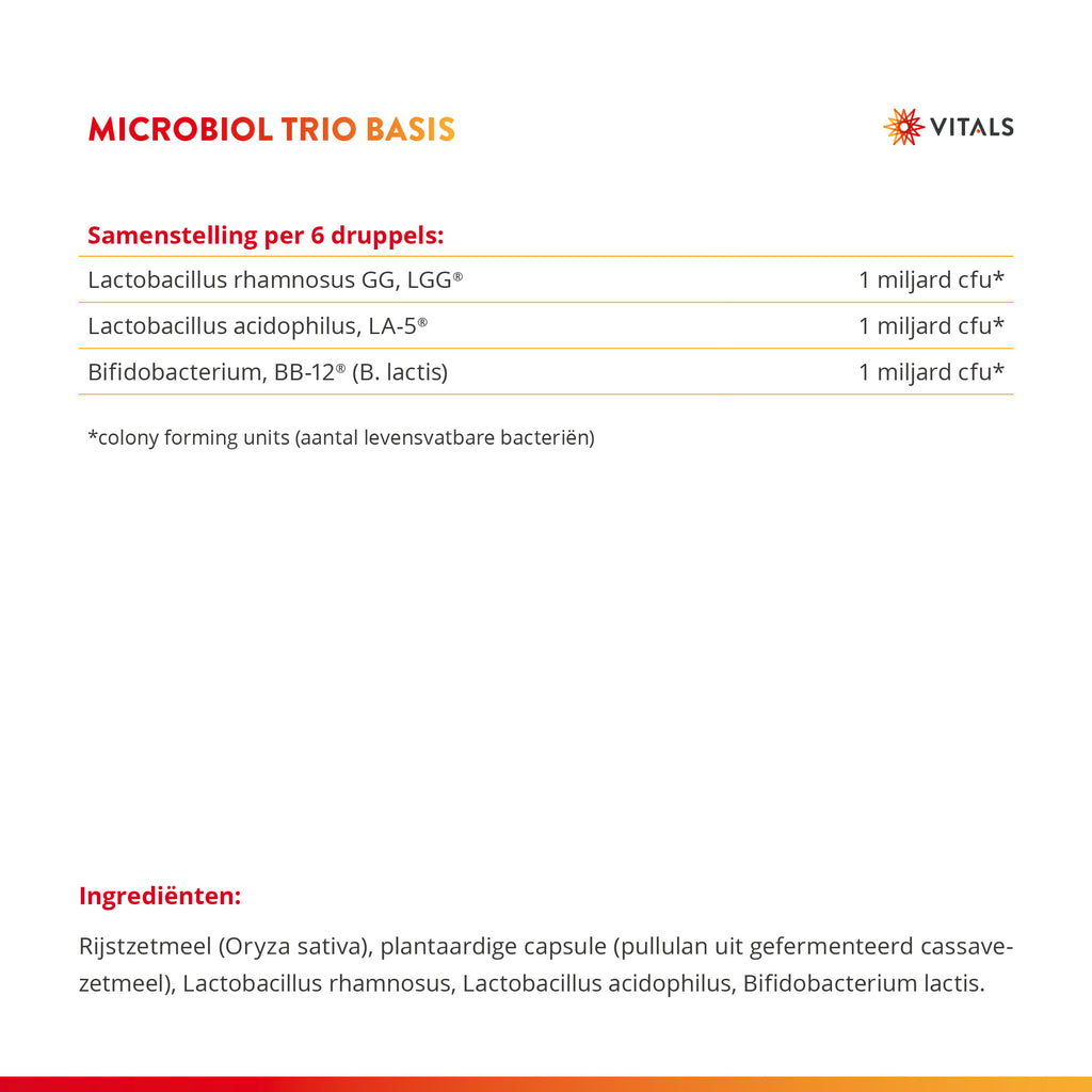 Vitals Microbiol Trio Basis Capsules – 60 stuks | Spijsvertering