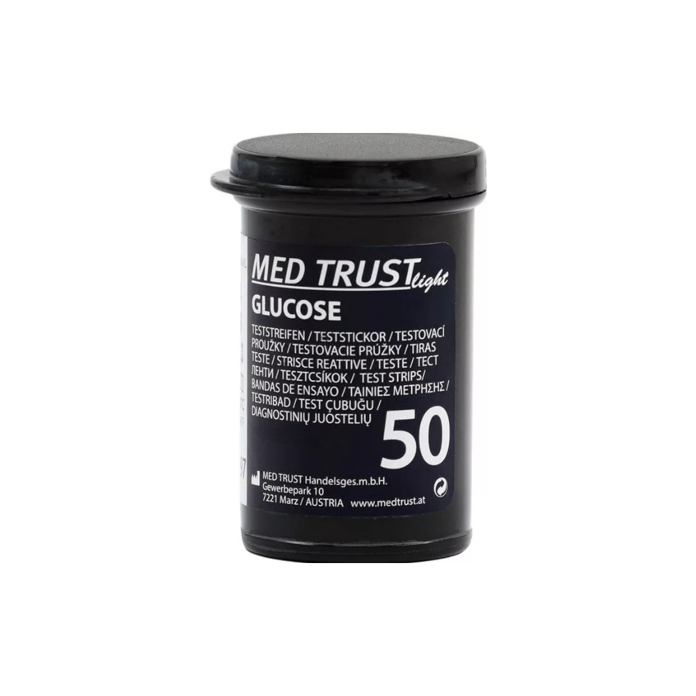 MedTrust Light Glucose Teststrips (50 stuks) – Betrouwbare en Snelle Bloedglucosemetingen