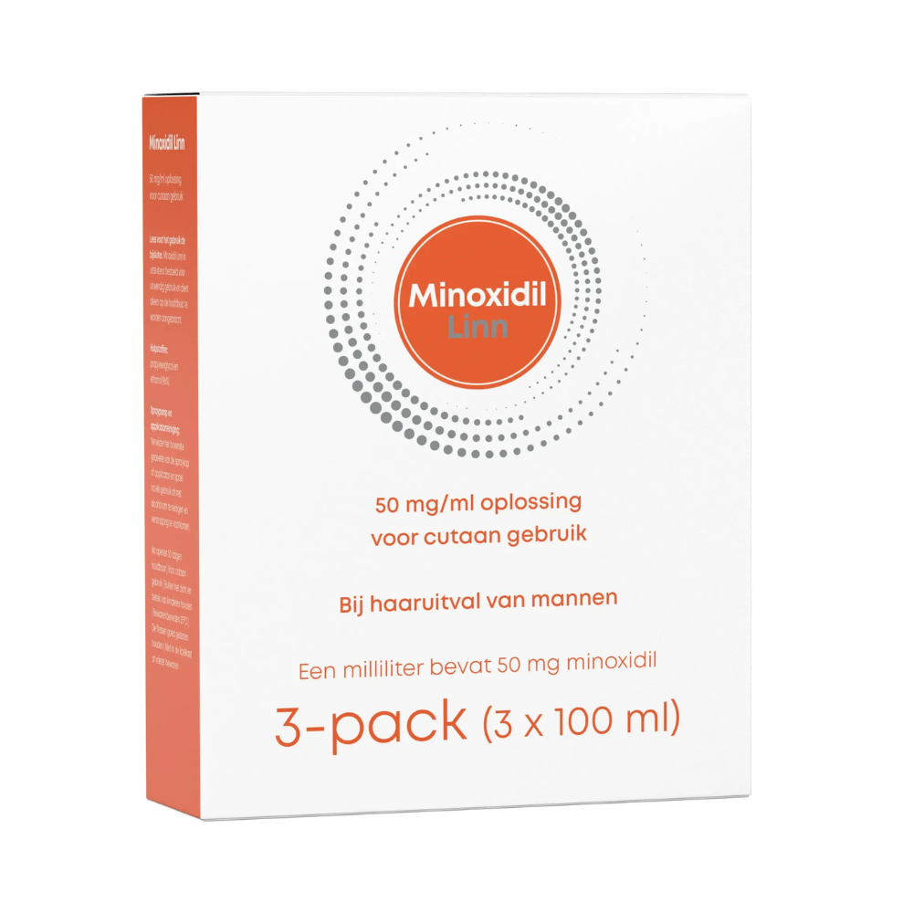 Minoxidil 5% – Linn (300ml, 3 maanden kuur) | Tegen erfelijke haaruitval bij mannen