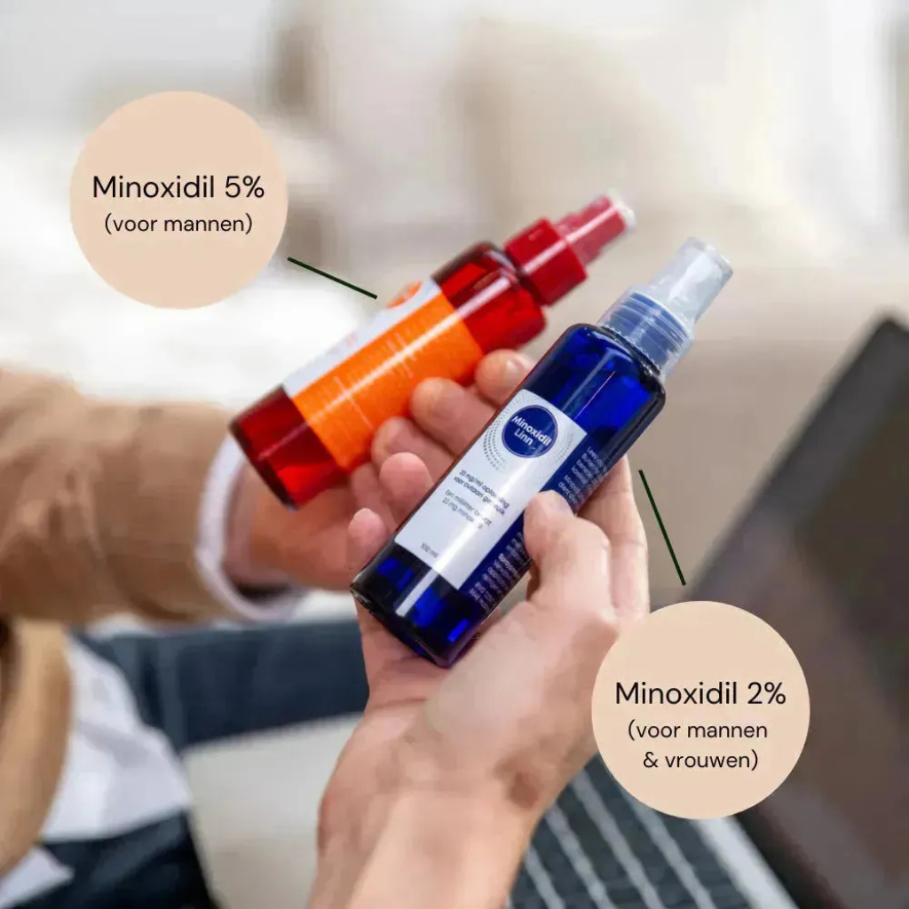Minoxidil 5% – Linn (300ml, 3 maanden kuur) | Tegen erfelijke haaruitval bij mannen