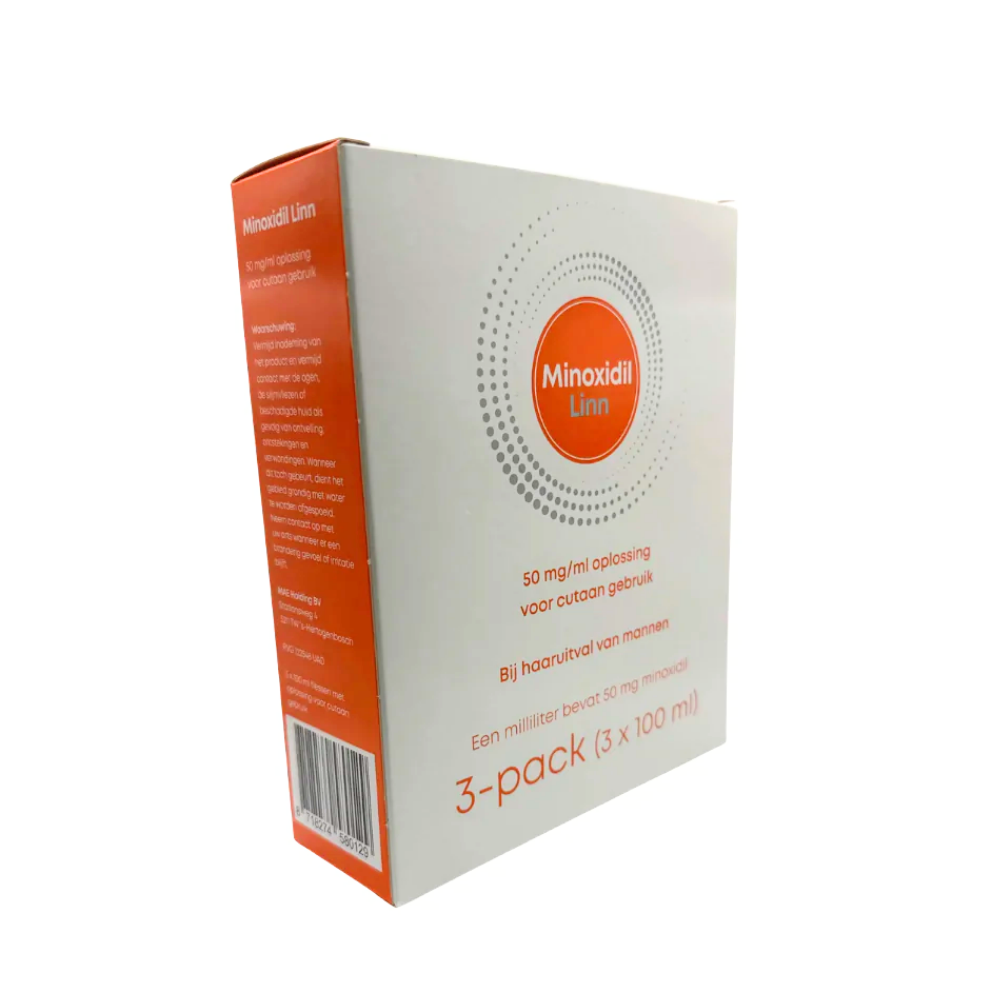 Minoxidil 5% – Linn (300ml, 3 maanden kuur) | Tegen erfelijke haaruitval bij mannen