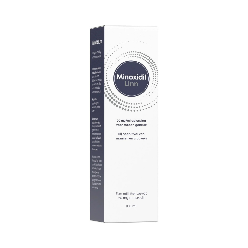 Minoxidil Linn 2% oplossing – 100ml haargroeimiddel bij erfelijke haaruitval voor mannen en vrouwen