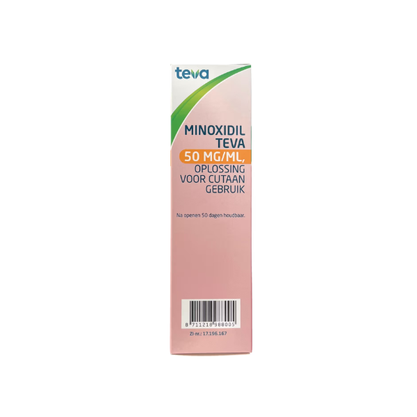 Minoxidil Teva 50mg/ml – 100ml haargroeimiddel voor mannen met erfelijke haaruitval (5% oplossing)